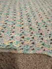 Handmade Pastel Crochet Baby Blanket Multicolored Yarn Approx 29   x30    Soft Cozy