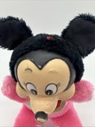 Vtg 70s Disney Baby Minnie Mouse Rubber Face Plush Pink Pajama Nutshell Read