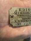 Antique Edison No  1 Mimeograph Machine Id Name Plate Tag By A b  Dick Chicago