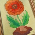 Handmade Vintage Framed Flower Crewel Embroidery Wall Art 10 1 4  X 12 