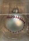 Christmas Glass Ornament Set Of 3 Baseball Basketball   Football Vtg Holiday New
