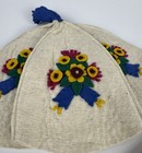 Vintage Child   s Scandinavian Folk Costume Felt Hat   Embroidered Belt Sash Set