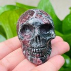2  Natural Garnet Skull Hand Carved Quartz Skull Crystal Reiki Healing 1pc