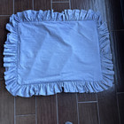 Vintage Pair  Ralph Lauren Chambray Ruffle  Pillow Shams With Flaws