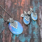 Milky Opal Gemstone 925 Sterling Silver Handmade Necklace   Earring Jewelry Set