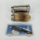 Antique Grooming Vignette Rubberset Shaving Brush   Speert Moustache Comb 1900s