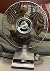 Vintage Lasko 12    Oscillating Fan Galaxy Amber Brown Blades Type 12-1 Table Desk