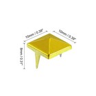 100pcs Square Pyramid Rivets  10mm Two-jaw Studs Spikes  gold 