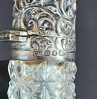 Antique English Charles May 925 Sterling Silver   Cut Crystal Perfume Bottle
