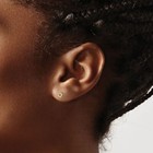 14k Solid Yellow Gold Round Cz Stud Earrings