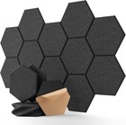 12 Pcs High Density Acoustic Panels - Hexagon Soundproof Wall Panels Studio