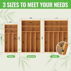 Small Bamboo Silverware Organizer Utensil Holder Drawer Organizer Kitchen