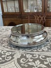 Vintage Large Round Mirrored Silver Plateau - 20th Century