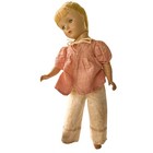 Vintage Mid Century Mcm Hard Plastic Doll Sleep Eyes Blonde Hair 1950s - 14in H