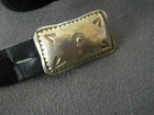Native American Navajo Silver-gold Overtones Stamped 11-concho Hatband    Buckle