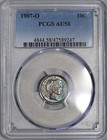 1907-o Barber Dime Pcgs Au58 Monster Toned Obv Everyman Registry Quality 