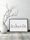 Cactus Poster Monstera Art Cacti Prints Cactus Drawing Cactus Wall Art Framed