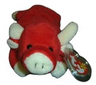 Ty Beanie Baby - Snort The Red Bull  9 Inch  New Mwmts Plush Stuffed Animal Toy