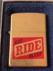 Zippo-eat Ride Sleep B-04 Harley Brass Used C Pics