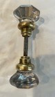 Lot Of 6 Vintage Fluted Glass Door Knobs Antique Brass Hardware Mortise Locks