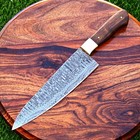 Custom Made Hand Forged Damascus Steel Santoku Chef Knife Kitchen Knife