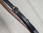 Slim Coach Dress Belt 44 Black Leather Brass Buckle Signature