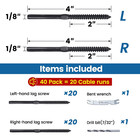 40pack 1 8  Black Swage Lag Screws Left   Right Cable Railing Hardware Kit Ha