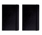Hard Cover Lined dotted Journals 2 Pack Black Leather Notebooks- Thick Diary