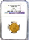 1776 Britain England George Iii Gold Half Guinea 1 2g - Certified Ngc Vf Details