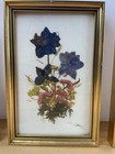 Vintage Austrian Pressed Flower Art Trio     Handmade Tirol Austria signed