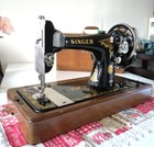 Antique Singer Sewing Machine Hand Crank Model 128 With Box Good Condition