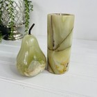 Vintage Onyx Marble Alabaster Natural Stone 5    Candle Holder   4  Pear Fruit