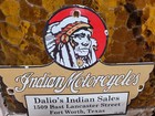 Vintage Indian Motorcycle Porcelain Sign Old Dalio s Bike Sales Fort Worth Texas