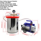 3 Gallon Vacuum Chamber Degassing Silicone Set 3cfm Pump Single Stage 1 4hp Kit