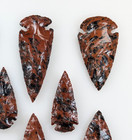 8 Piece 2  Mahogany Obsidian Arrowheads - Pow-wow - Ceremonial - Hand Knapped