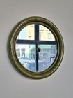 Vintage Mid-century Wall Mirror Early Plastic Green