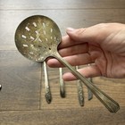 Vintage Set Of 5 Silver Plate Serving Ladles Spoons Mixed Brands Primitive