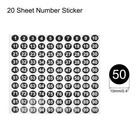 Number Stickers  1-100 Round Number Labels Sticker White On Black  20 Sheets