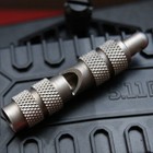 Edc Tc4 Titanium Keychain Safety Whistle Necklace Pendant Outdoor Survival Tool
