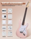 Diy Strat Style Electric Guitar Kit  Pink Mahogany Body laurel Wood Fingerboard