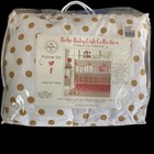 My Baby Sam Boho Baby Crib Collection 8 Piece Bedding Set Gold Polka Dot Pink
