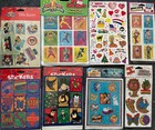 1990s Vintage Stickers Random Lot Of 15 Batman  Barbie  Power Rangers  And More