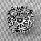 Domed Square Filigree Bead Caps 18mm Antique Silver Plated Alloy Q12 Per Pkg