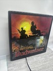 Vintage Budweiser Beer  this One   s For You    Lighted Black Box Fishing Sign