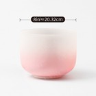 Cvnc 432hz 8 g Pink-white Throat Chakra Aria Gradient Crystal Singing Bowl