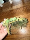 Vintage 1940s Olive Green Velvet Fascinator Hat With Net Veil   Leaf Trim