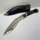 Vintage Traditional Indian Gurkha Kukri Knife In Leather Sheath 6  Blade