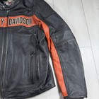Harley Davidson Classic Cruiser Leather Motorcycle Jacket Men s Xl Vtg Orange