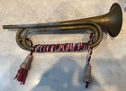 Vintage Us Navy U s  Regulation Brass Bugle   Tassel - Navy Ship Salvaged