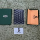 Goyard Blue Leather Passport Holder With Sleeves Included